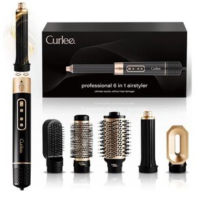 Curlee Hair Dryer Brush 6 in 1 Hair Accessorie Blow Dryer Automatic Curling Iron